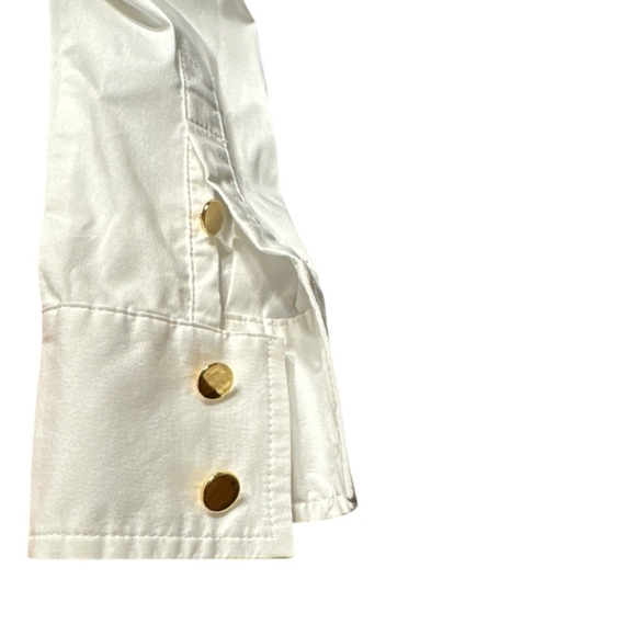 Joseph Ribkoff White Front Zip Ruffle Top - Picture 4 of 6